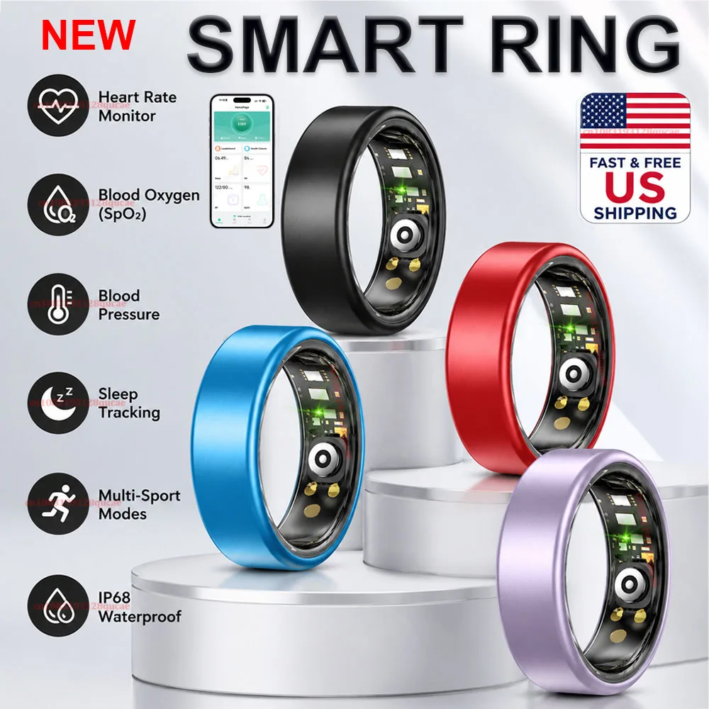 2026 US Local Smart Ring Heart Rate Blood Oxygen Sleep Monitor Health Tracker Ring, Step Counter Calorie Tracking Fitness Ring, Wearable Ring Men Women
