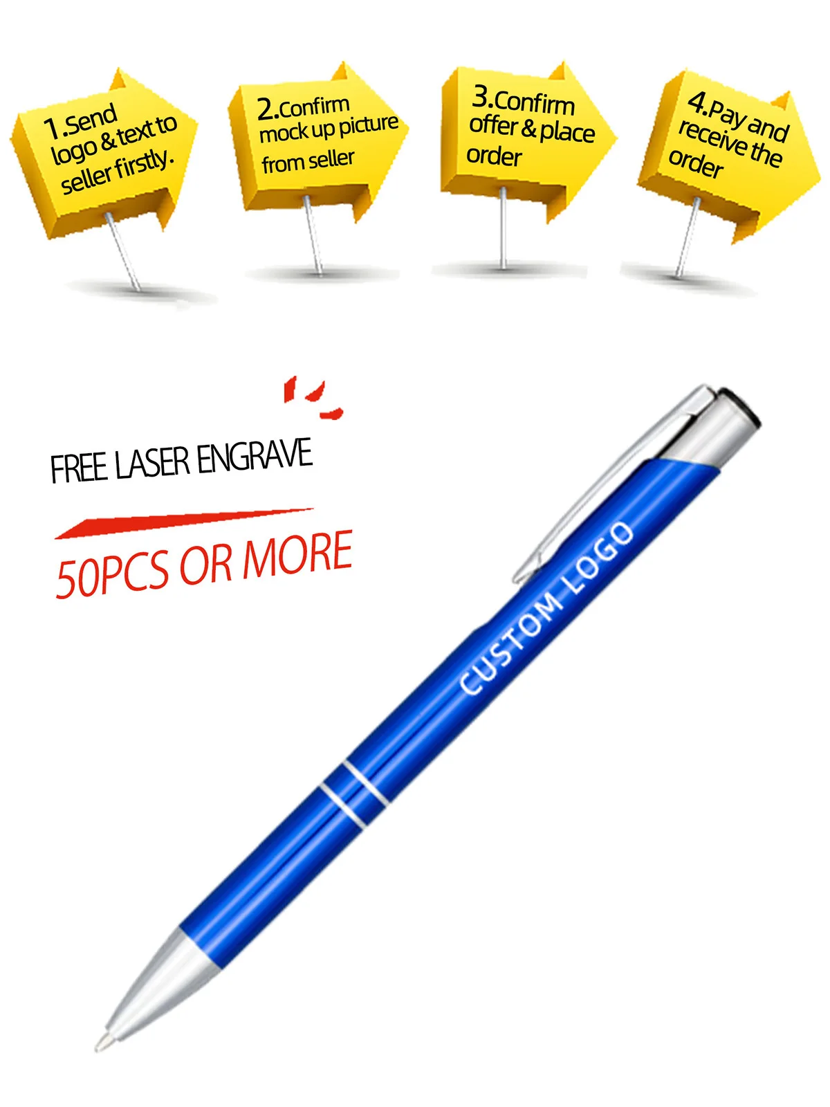 Fashion Metal Ball Pen Custom Ballpoint Color Pens Add Logo Advertise Promotional Gift Cheap Event Premium Personalized Giveaway