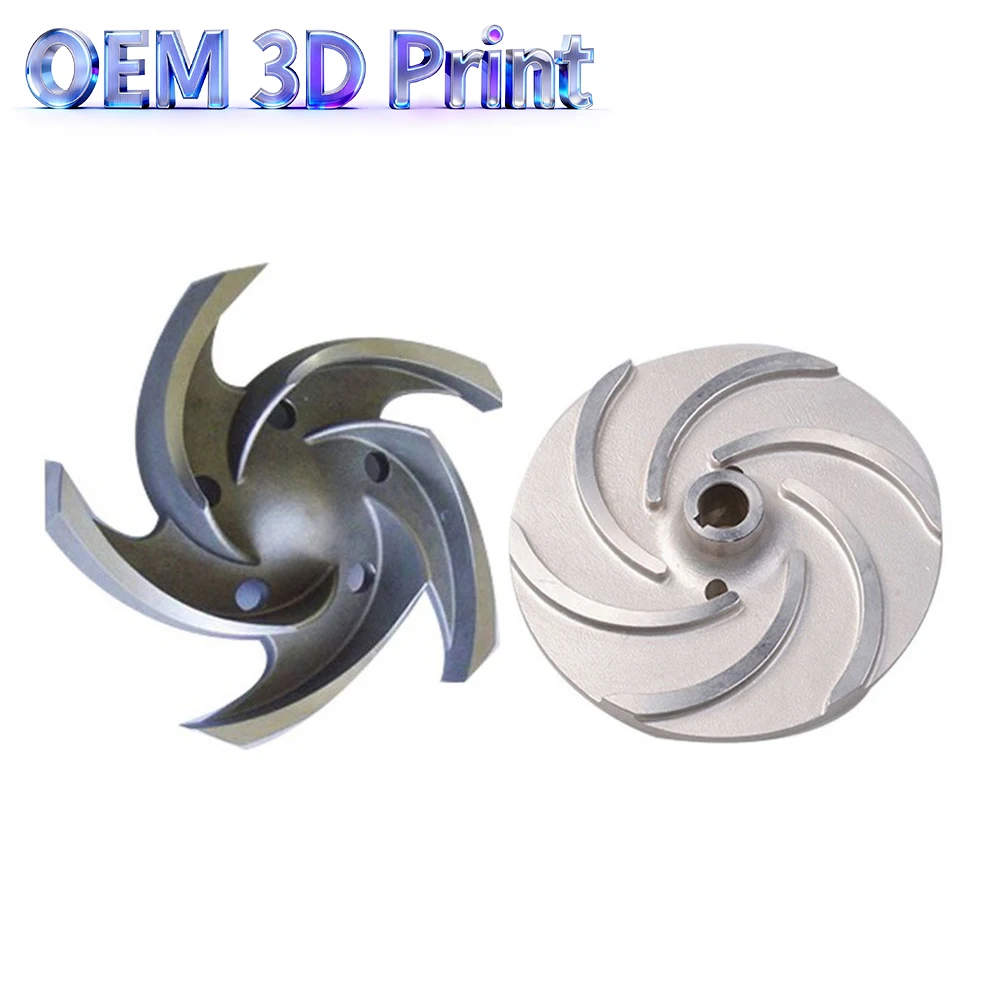OEM SLM Metal 3D Printing Custom Pump Impeller Stainless Steel Alloy Water Pump Rotor Complex Flow Channel Rapid Prototype