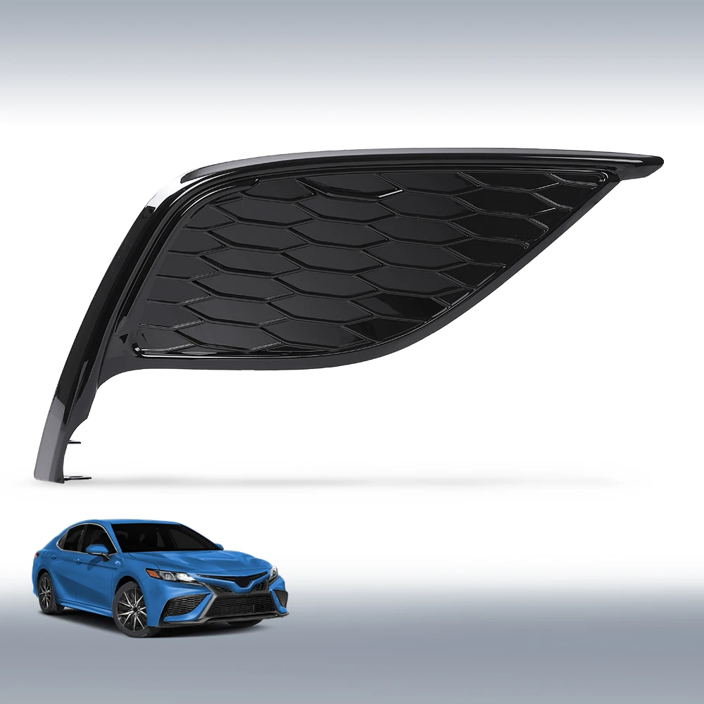 

Передний бампер, противотуманная крышка, правая сторона, глянцевый черный, подходит для Toyota Camry Xse Se 2021-2024 гг., сотовый черный АБС-пластик, прочный