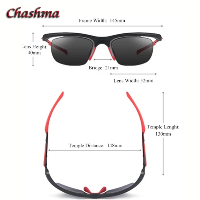 Chashma Men Driving Prescription Degree Sunglasses Polarized Lenses Protection Eyeglasses Fashion Cycling Glasses for Male