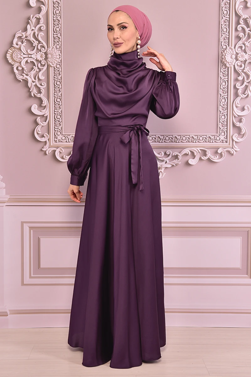 satin dress evening dress luxury clothing made in turkish turkish fashion muslim clothing 20220017