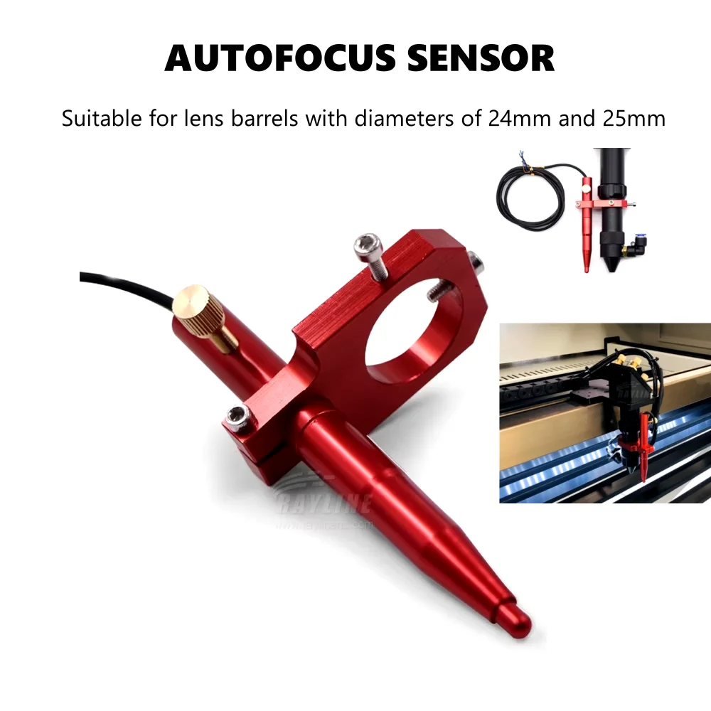 Sensore di messa a fuoco automatica laser Co2 Sensore di messa a fuoco D24mm e 25mm Asse Z per tavolo motorizzato automatico su e giù per tubo sterzo laser