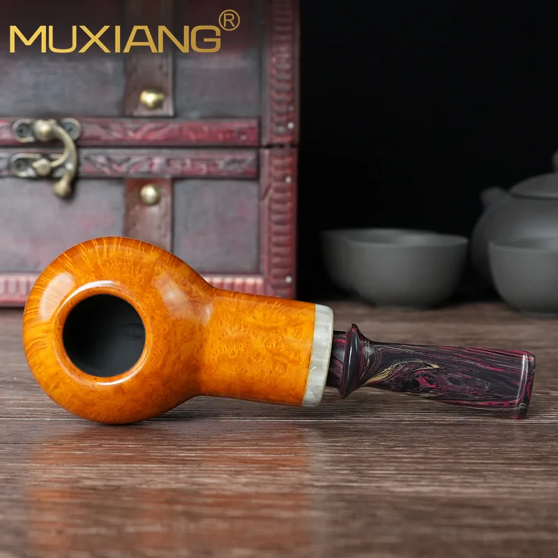 MUXIANG Apple Cavity Tobacco Pipe Heather Wood Pipe Cumberland Pipe Mouth 3mm Pipe Contains Cavity Large Chamber Briar pipe