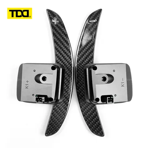 TDD Glossy Carbon Fiber Magnetic Paddle Shifters Compatible for Camaro / SS Corvette C7 Plug & Play Steering Wheel Shift Paddle