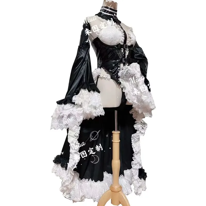 Custom Made DOA Marie Rose Cosplay Costume Black Sexy Wedding Dress Women Halloween Suits Anime Outfits Tailor Customized Cos