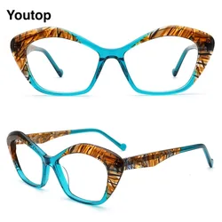 Retro Women Cat Eyeglasses Leopard Print Prescription Glasses Frames Modern Spectacles Optical Modern Female Eyewear Tortoise