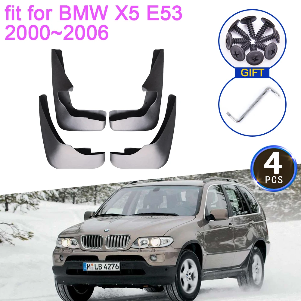 

for BMW X5 E53 2000 2001 2002 2003 2004 2005 2006 Mud Upgrade Anti-splash Mudguards Front Rear Wheels Fender Mudflap Accessories