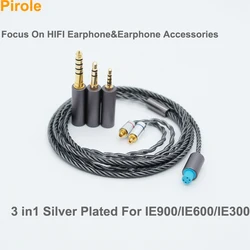 3 in 1 Plug MMCX Connector Update Replacement Cable For IE900 IE600 IE300 For Shure UE900 SE535 SE215 Silvered Earphone Cable