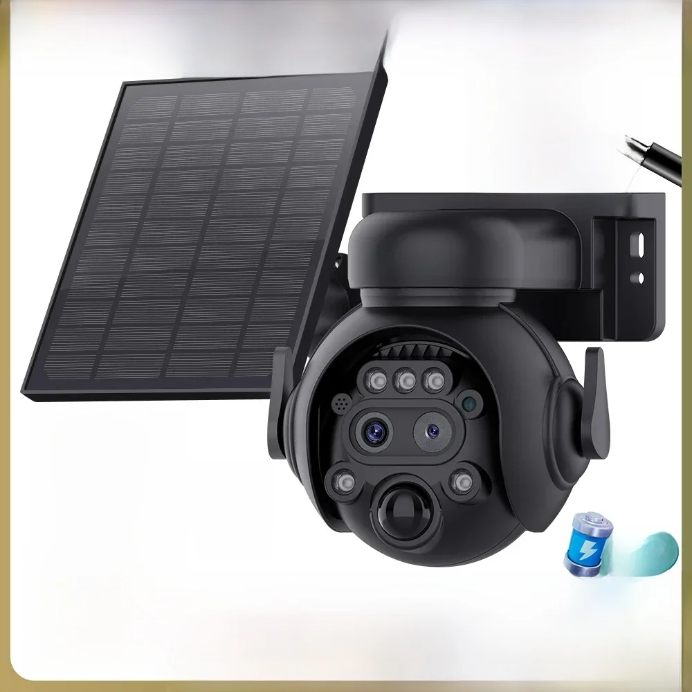 SHIWOJIA 12X Zoom 4G LTE słoneczna kamera bezpieczeństwa 8MP noktowizor podwójny obiektyw zewnętrzna WiFi kamera na baterie słoneczne wykrywanie człowieka PIR — zdjęcie 2