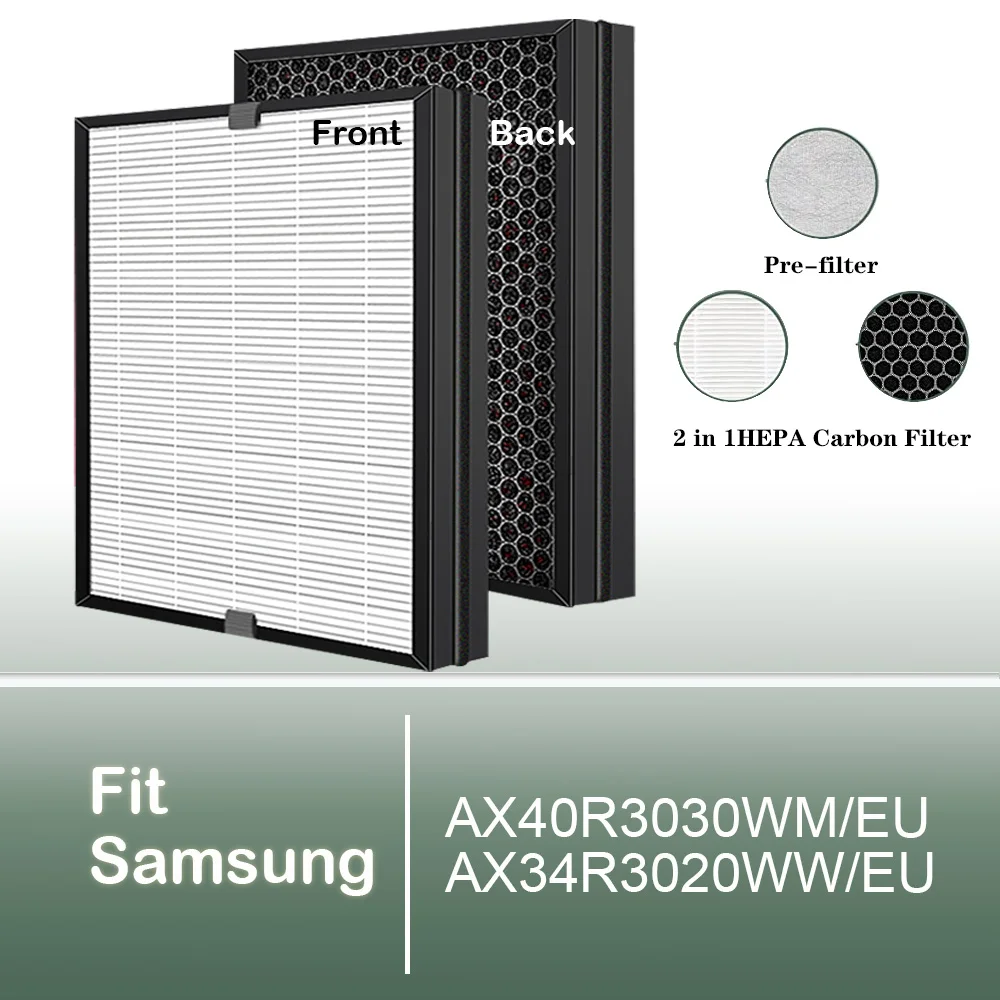 

CFX-G100/EU Replacement 2 in 1 HEPA Carbon filter for Samsung Air purifier AX3300 AX40R3030WM/EU and AX3300 AX34R3020WW/EU