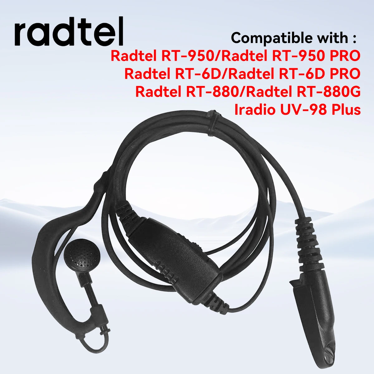 سماعة أذن لـ Radtel RT-950 RT-950PRO RT-880 RT-880G RT-6D RT-6D Pro UV-98 Plus اتجاهين راديو لاسلكي تخاطب