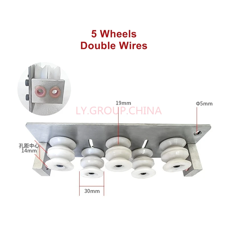 LY Single Or Double Wire Wire Straightener With Wheels For Wire Stripping Cutting Mask Making Machine Use 5-18 Wheels