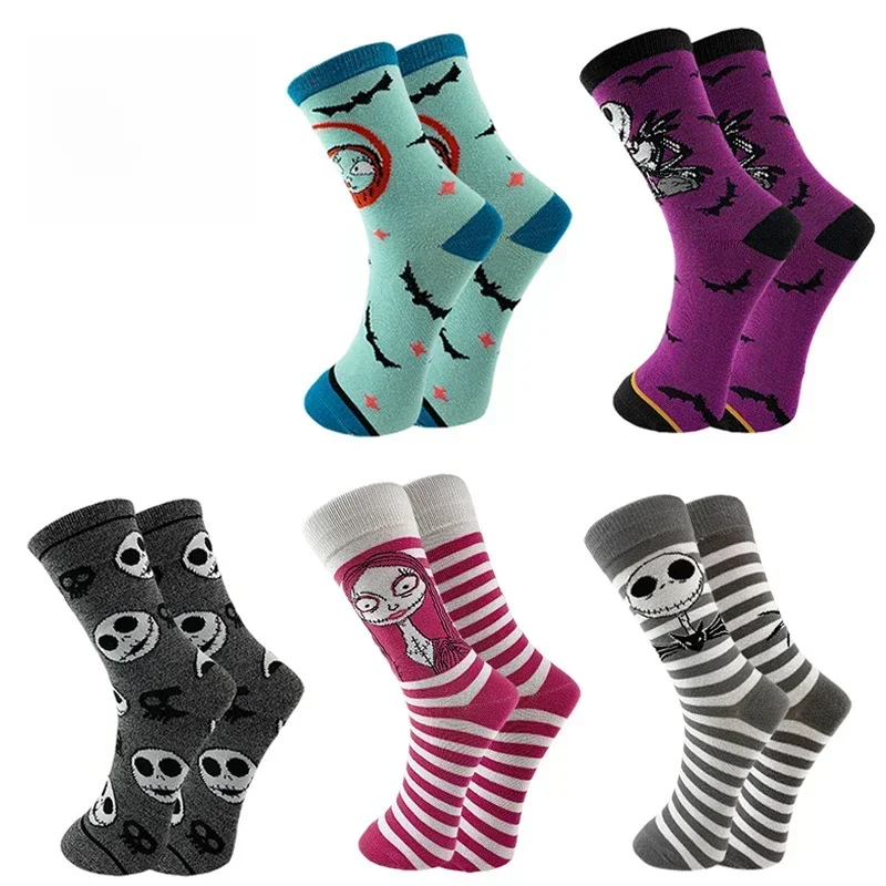 Albträume vor Weihnachten Baumwoll socken Jack Sally Cartoon Figur menschliches Skelett Strumpf