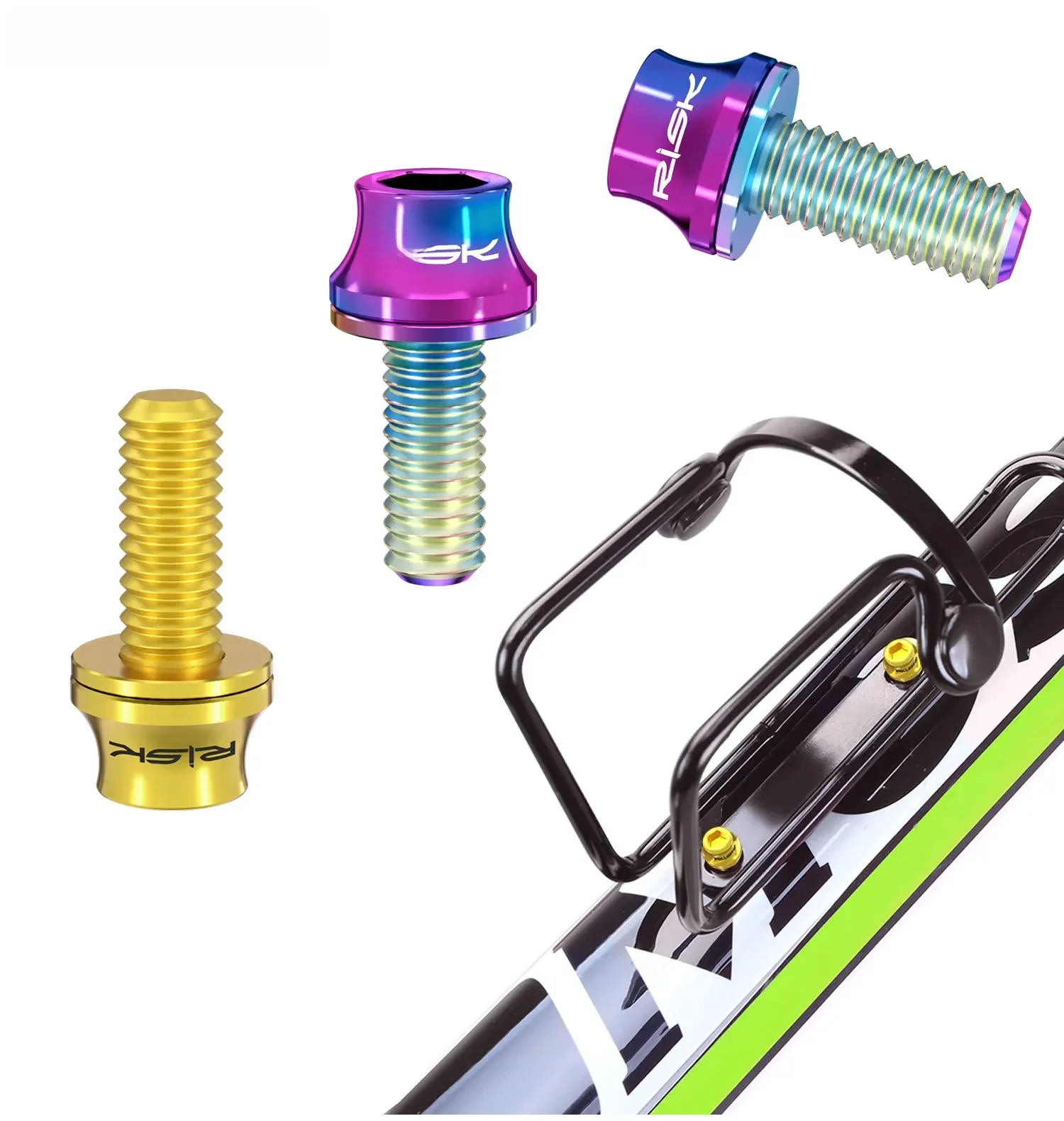 AliExpress RISK 2pcs Bike Bottle Holder Screw Titanium Alloy MTB Bicycle M5x12 Cage Bolts Fixing Air Pump Bracket Screws For Cycling Repair