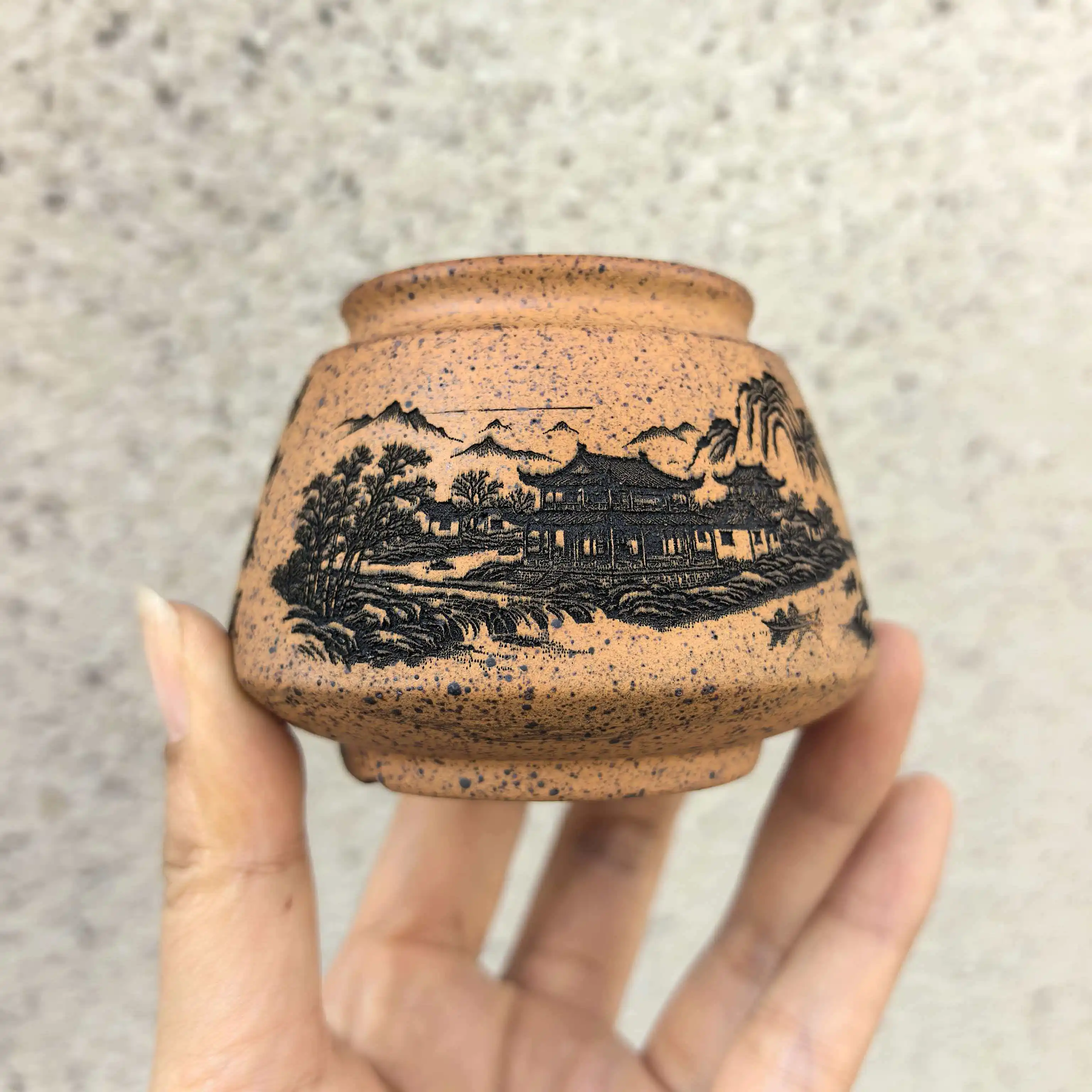 High Quality Unglazed Handcraved Bonsai Pot