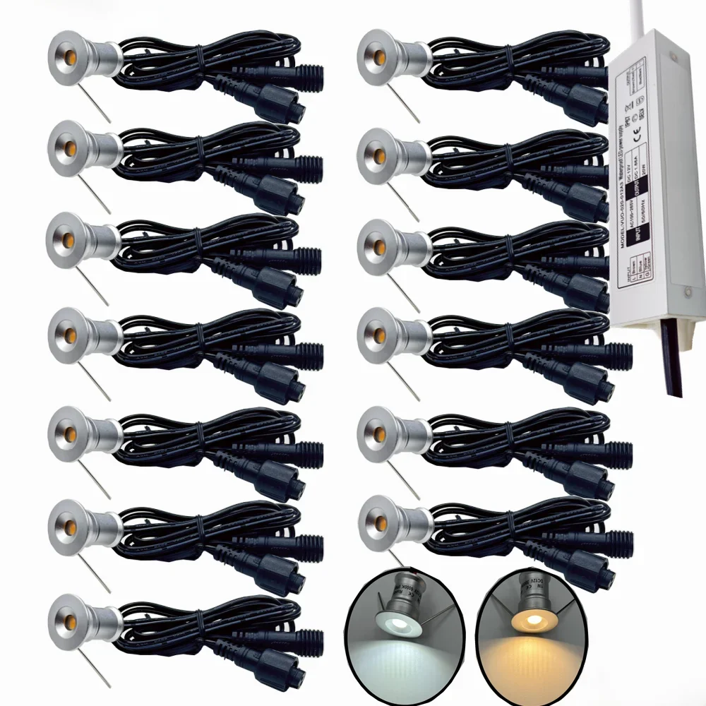 Mini LED Deklicht IP67 Waterdicht 15mm Tuintrap Ondergrondse Gloeilamp 12V Buitentrap Landschap Verlichting AC220V 110V - afbeelding 2