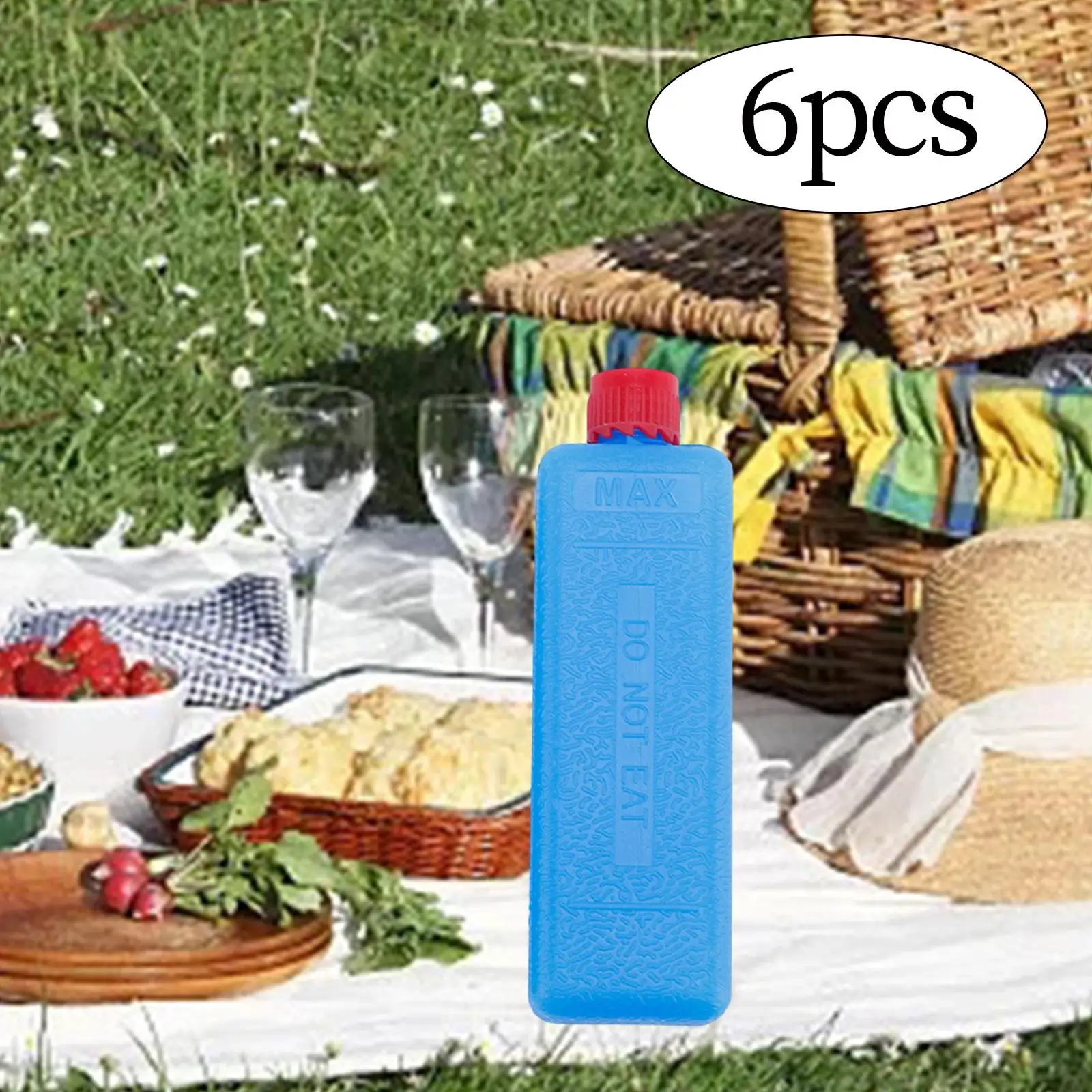 6Pcs Ice Blocks Cooling Reusable Ice Packs Efficient Sturdy Leakproof Ice Boards Simply Stays Frozen for Outdoor Cool Box Longer