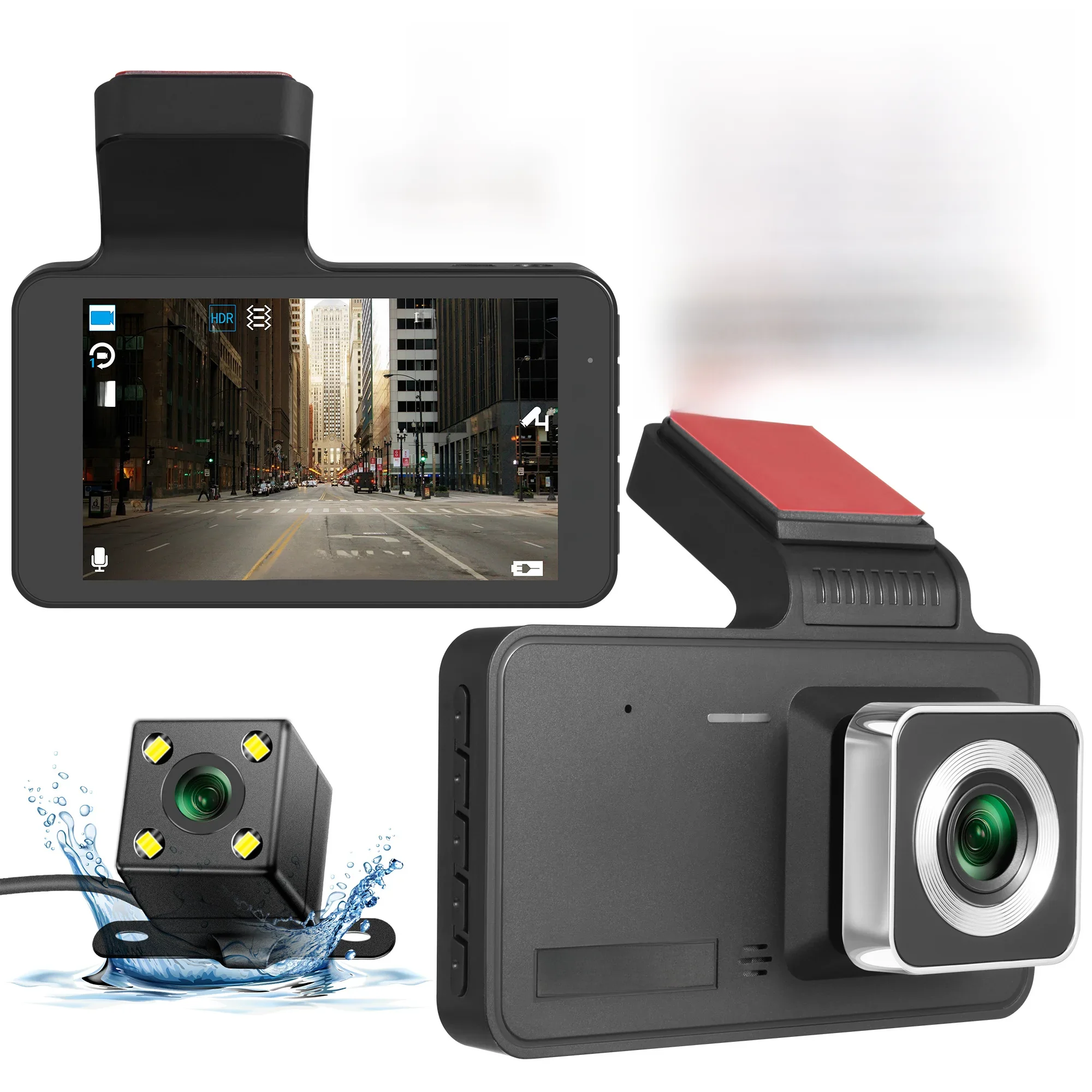 AliExpress WSVEI Dash Cam Front and Rear View Camera Video Recorder Dual Lens Car Dvr Cycle Recording Night Vision G-sensor 1080P Dashcam 4 Inch