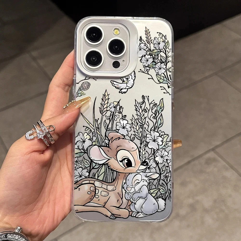 Bambi Bunnies Handyhülle für Apple iPhone 16 15 14 Plus 13 12 11 iPhone 16 iPhone 13 Pro Max X Xs XR 8 7 Silber Matt Hard Cover