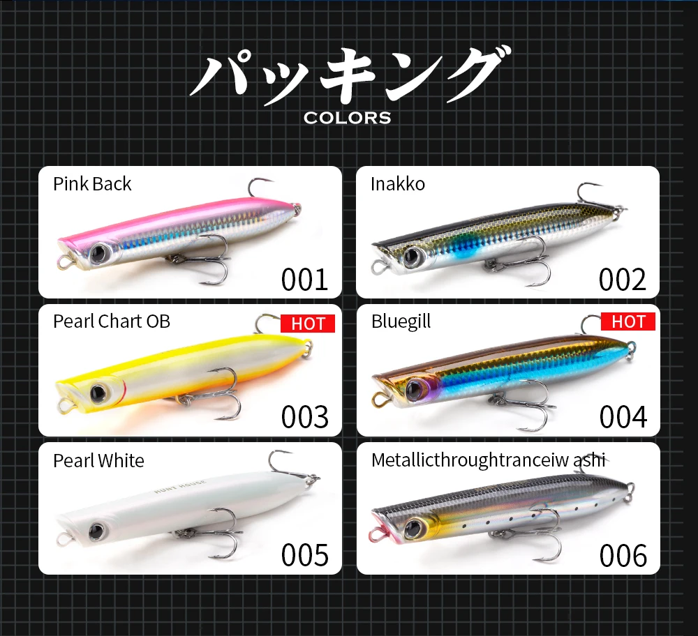 Hunthouse Surface Popper Angelköder 130mm/30g Spinning Topwater Pencil Bait Wobbler WTD Salzwasser für Bass Künstlicher Köder LW605 – Detail 8