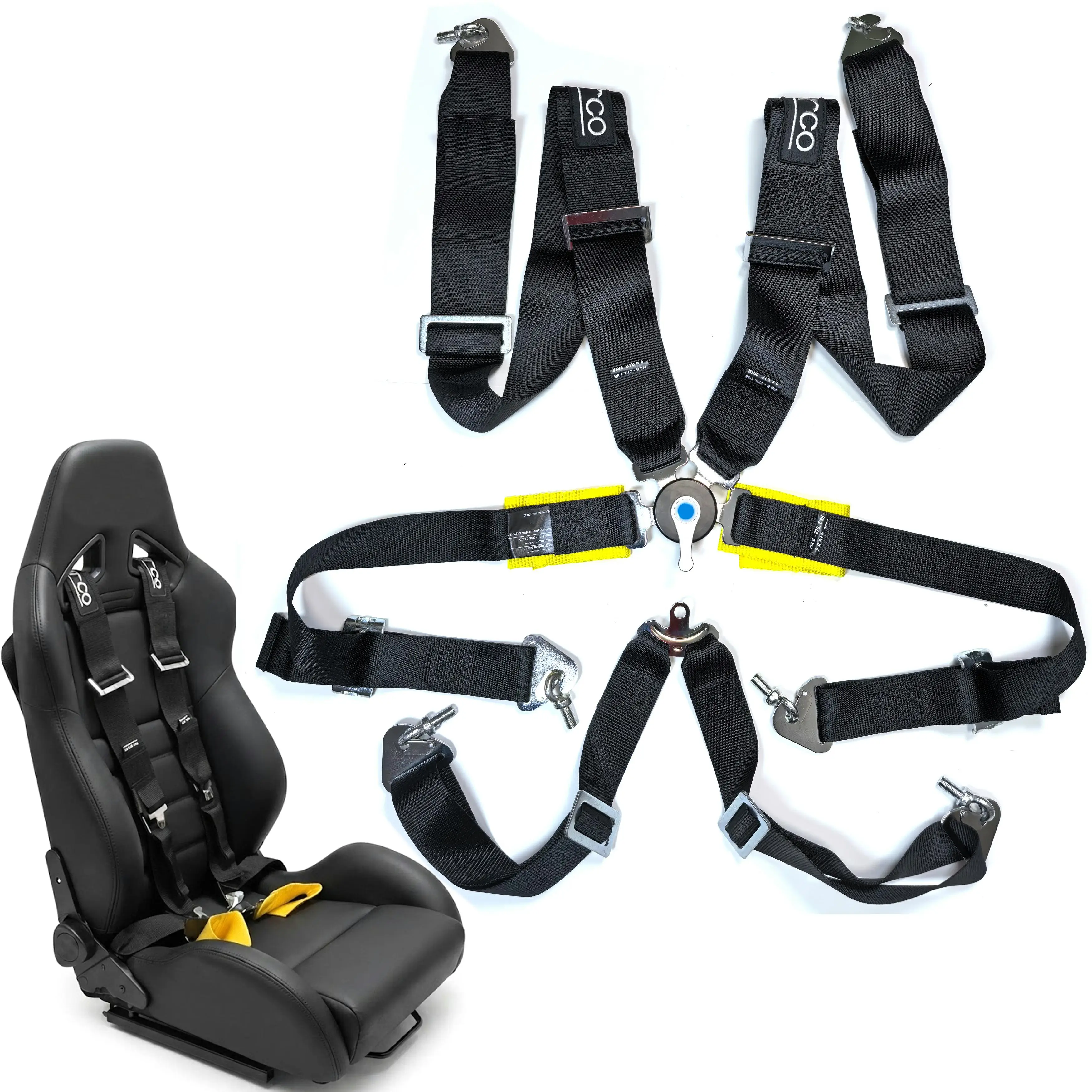 Seat Belts for Cars Universal 4/5/6Point Safety Harness Modified Car Seat Belt Racing Seat Belt Holder Shoulder Strap Adjustable