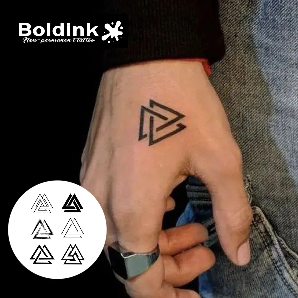 Geometry Temporary Tattoo,Lasts To 15 Days New Technology Magic Waterproof Semi Permanent Sticker.