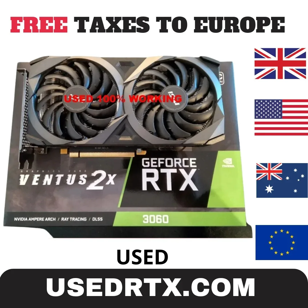 2024 USED RTX 3060 VENTUS GeForce 2X 12G OC Graphics Card GDDR6 Heat Sink Video Cards 192-bit HDMI-Compatible PCI4.0 3060