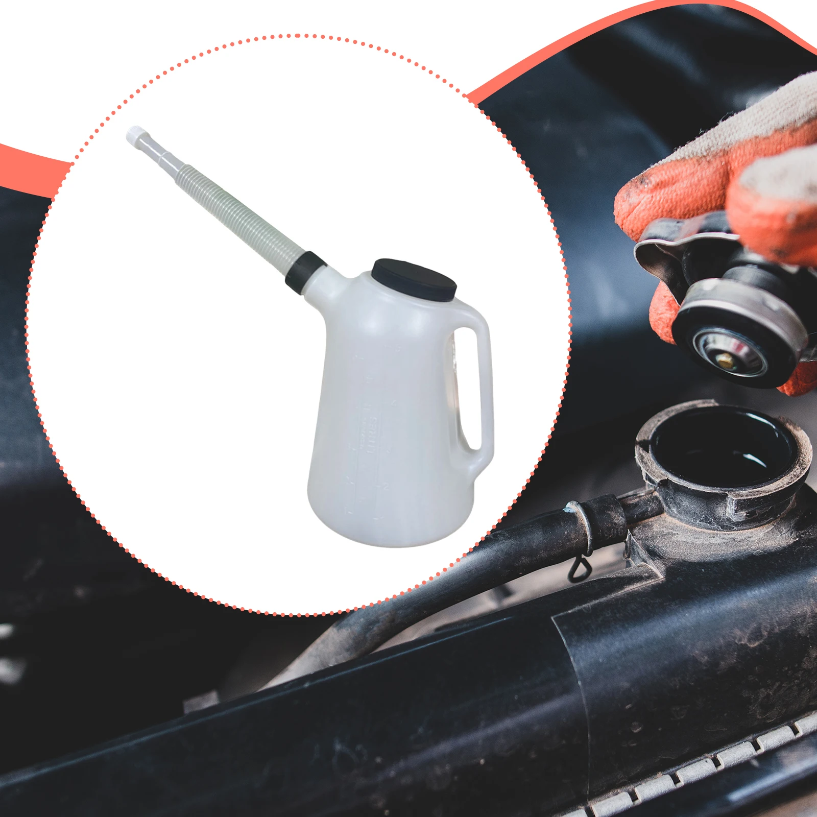 1.2L-5L Oil Pot Oil Measuring Jug Oil Dispenser Oil Container Storage Can Scale With Pouring, Lid and Cap for Automotive Garage - view 3