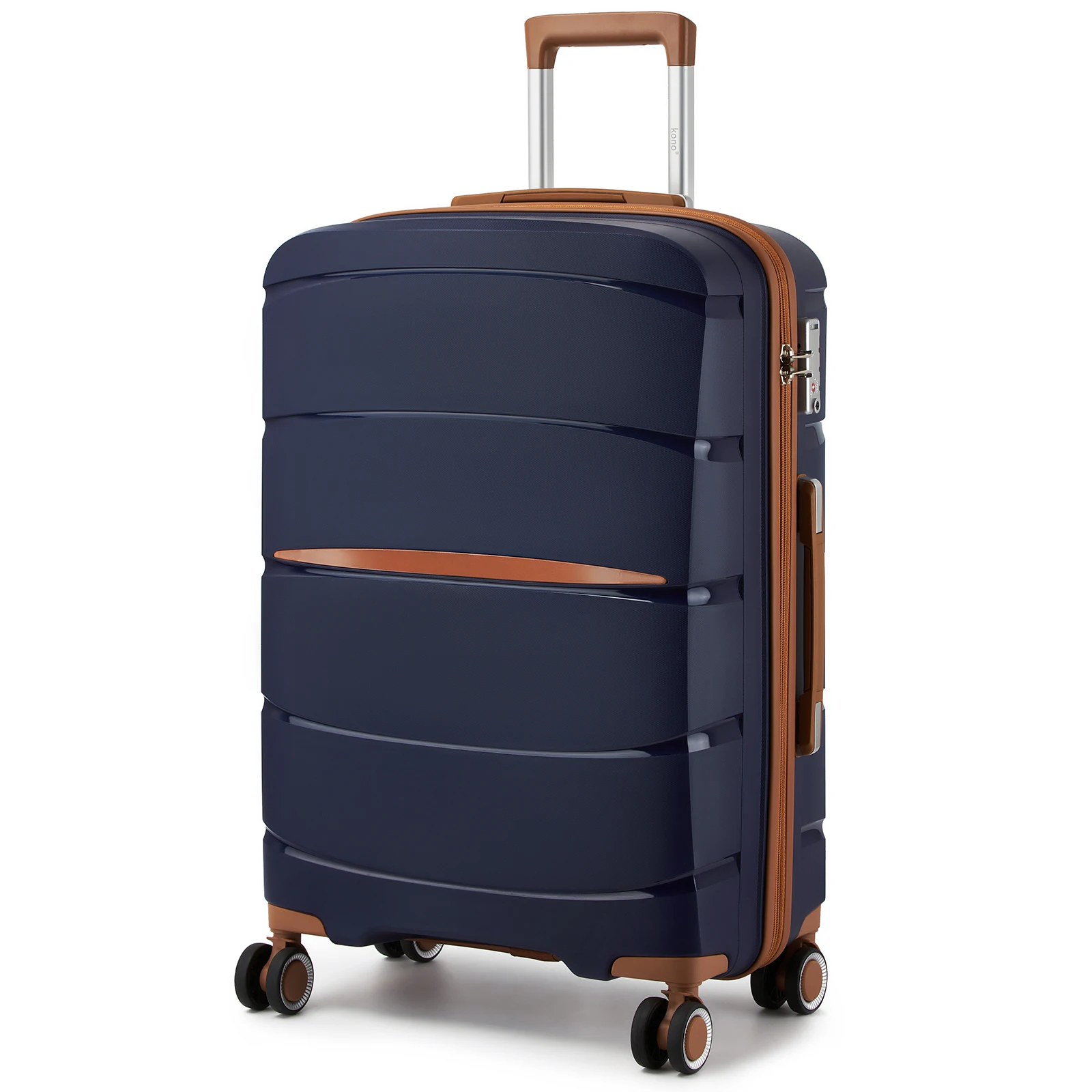 KONO Hartschalen Trolley Koffer 20/24/28 Zoll, Reisekoffer mit TSA-Schloss & YKK Reißverschluss, leise 360° Spinnerräder, leicht Handgepäck Koffer einzeln wählbar