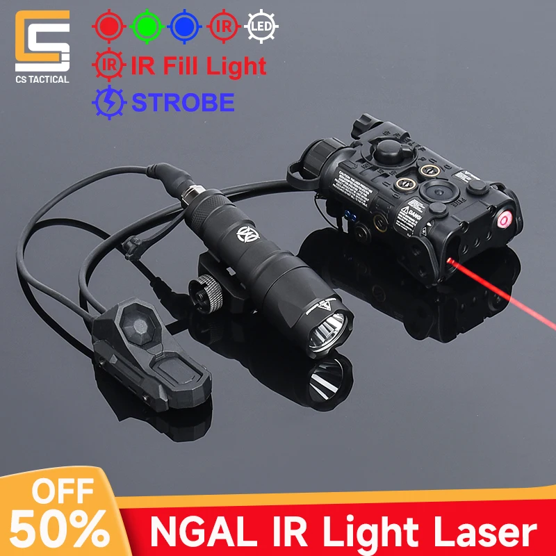 WADSN NGAL Airsoft Red Dot Laser Sight IR Illuminator M600 M600C Flashligh Dual Funciont Pressure Switch Tactical Weapon Light