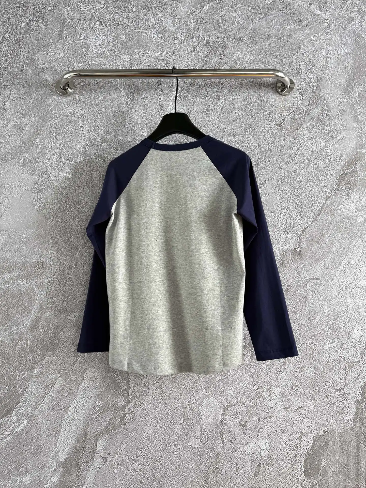 

2025 summer fashion new casual loose women's clothing splicing contrast color raglan sleeves long sleeve tops pure cotton