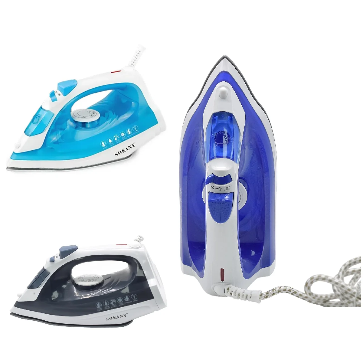 Ferro da Stiro a Vapore Elettrico per Vestiti 1600W, Temperatura Regolabile, Funzione Spray e Vapore Potenziato, Piastra Antiaderente, Serbatoio Acqua