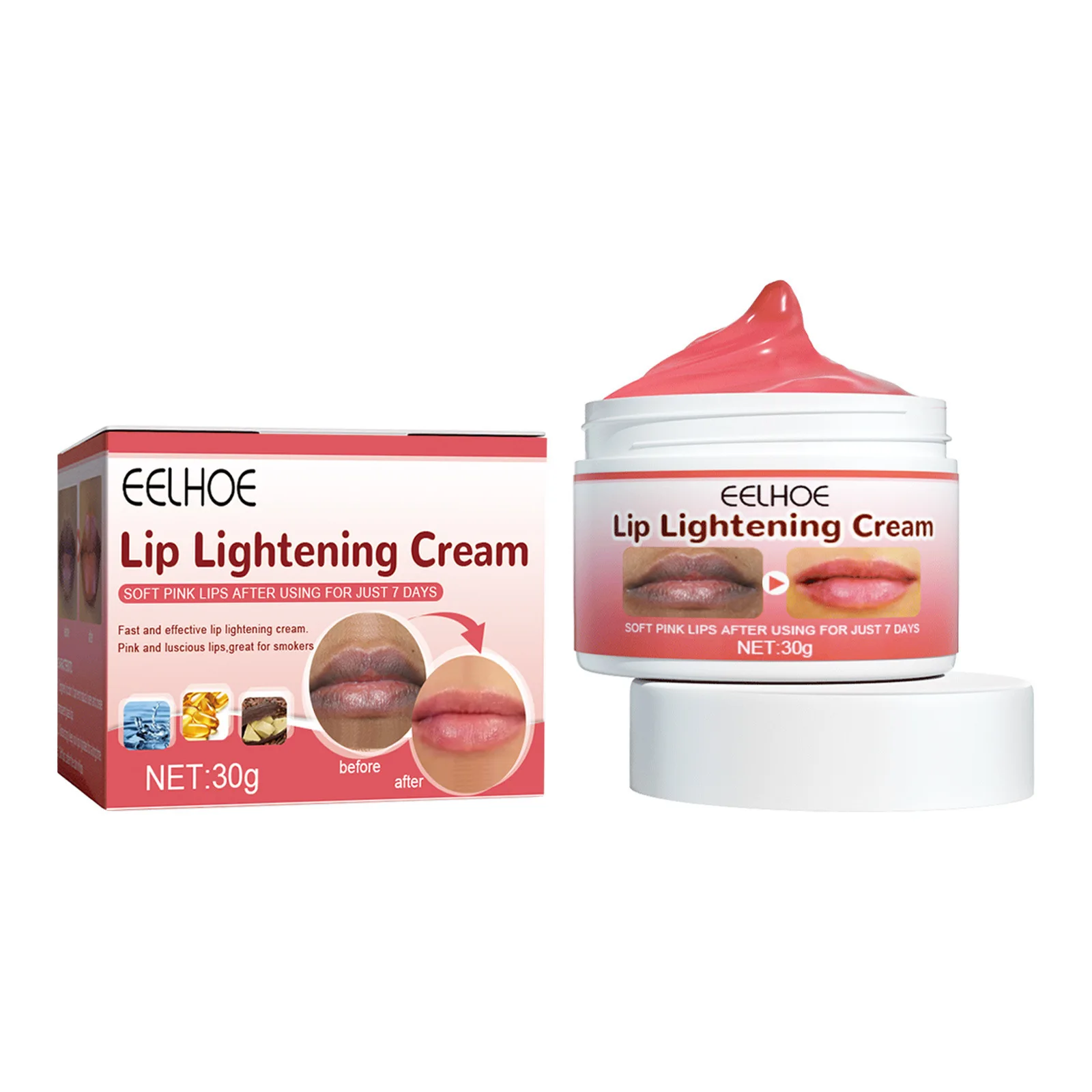 EELHOE Lip Moisturizing Brightening Cream Lightening Pigmentation Dark Smoke Lips Remove Dead Skin Treatment Lips Freshing Cream