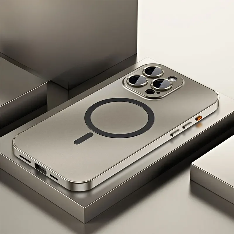 Metalowa ramka etui na telefon do iPhone 18 17 14 15 16 13 Pro Max 16 15 Plus 17 Air Luksusowy aluminiowy magnetyczny panel tylny z PC — zdjęcie produktu 7
