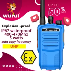 Ex à prova de explosão uhf 400-470 walkie talkie do varredor à prova de água 10km mini rádio portátil móvel da polícia de longa distância ip67 gás