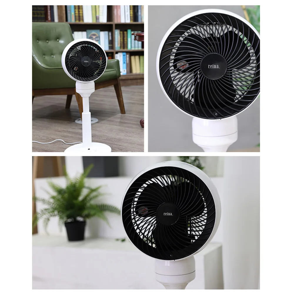 مروحة كهربائية رينا مع جهاز تحكم عن بعد ، دوار دائري ، دوار دوار دوار 3 مستويات ، مكتب منزلي ، مؤقت ضوضاء منخفض ، غسيل جاف ، 808080R