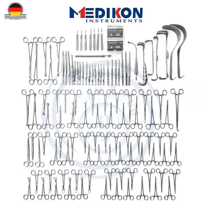 

108 pieces Reusable Laparotomy Surgical Instruments Set spine neuro orthopedic abdominal cavity surgery scissors forceps kit