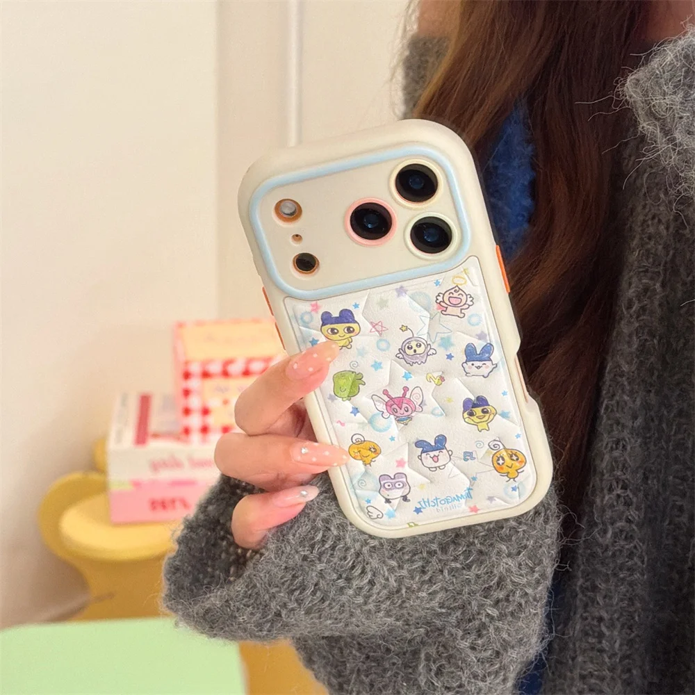 

INS Leather Star Funny Cartoon Phone Case for iPhone 17 Pro 14 15Pro 16 Pro Max 17 Cases Cute Shockproof Fundas Protective Cover