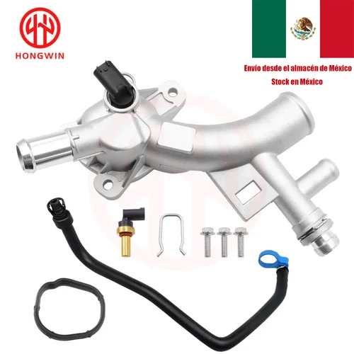 Carcasa de termostato de refrigerante de aluminio, salida de agua y manguera de entrada para Chevrolet Cruze Sonic Trax Buick Encore 1.4L 25193922 55565334
