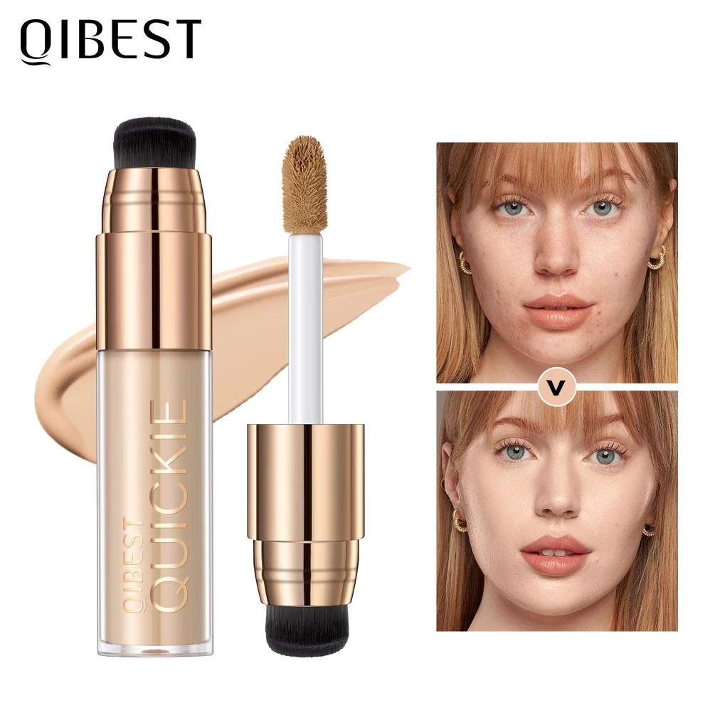 QIBEST Airbrush Liquid Foundation High Coverage Makeup Base Lasting Concealer BB Cream Foundation Waterproof Female Cosmetics