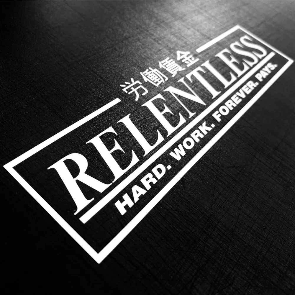 

Car Stickers Relentless Hard Work Forever Pays Japanese Kanji Decal for Rear Window Windshield Auto Exterior Decor Accessories