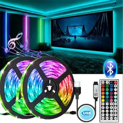 USB LED Strip Lights para Decoração de Sala, WiFi, RGB 5050, Alexa, Controle de Aplicativos, Luces Bluetooth, Diodo Flexível, Fita da Lâmpada