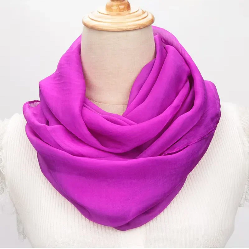 Bavoir de protection en mousseline de soie, couleur Pure, écharpe à col sauvage, douce, légère, respirante, décorative, pour la plage, gaze de protection solaire, D62, printemps-automne