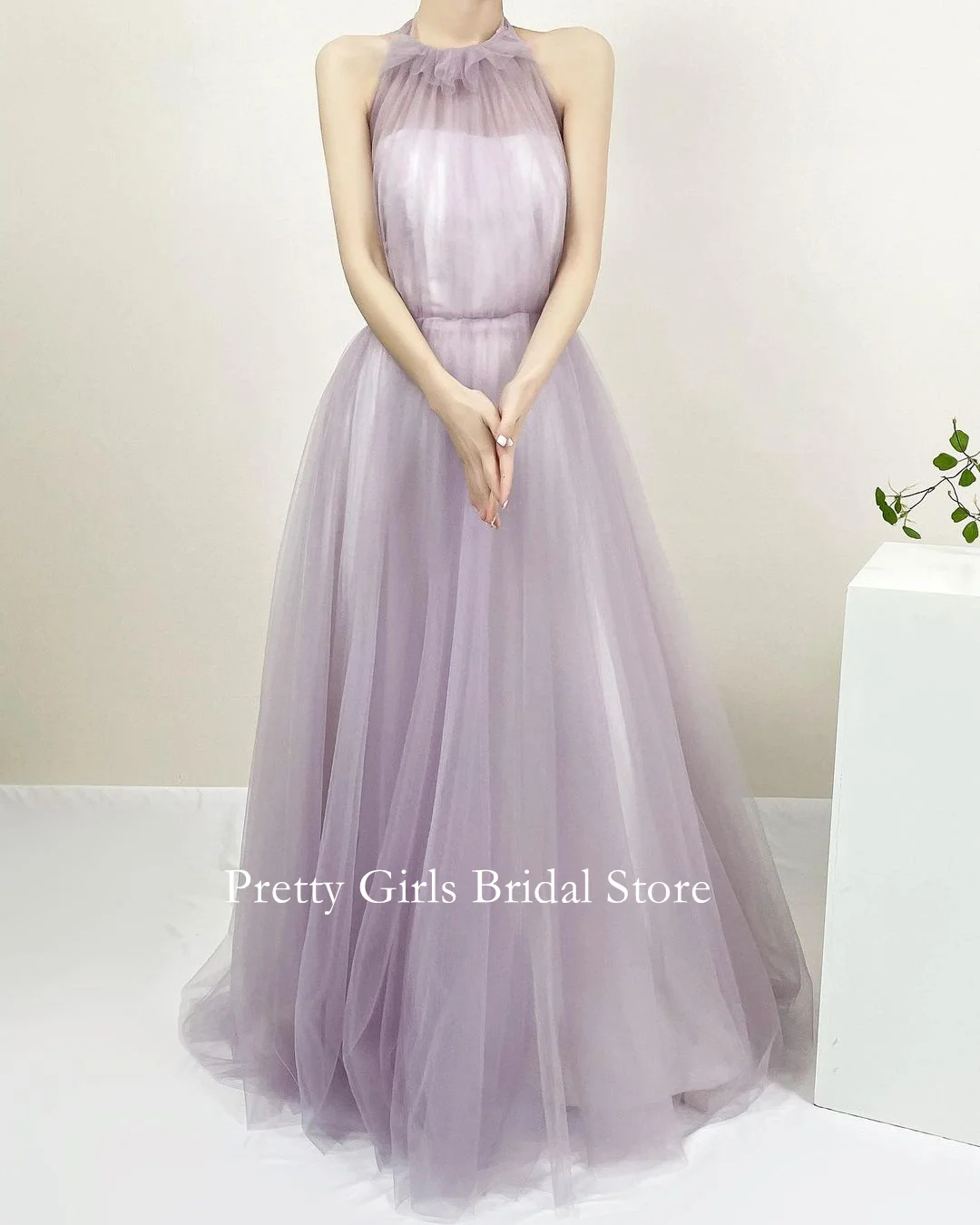 2024 Fashion Style Korean Morden Customized Pleated Purple Evening Dresses Formal Sleeveless Prom Growns Party Women Bride