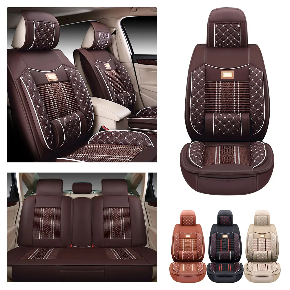 

All Season Quited PU Leather Car Seat Cover Full Surrounded Seat Protector Waterproof Universal Fit Sedan Suv Pick-up Truck Seat