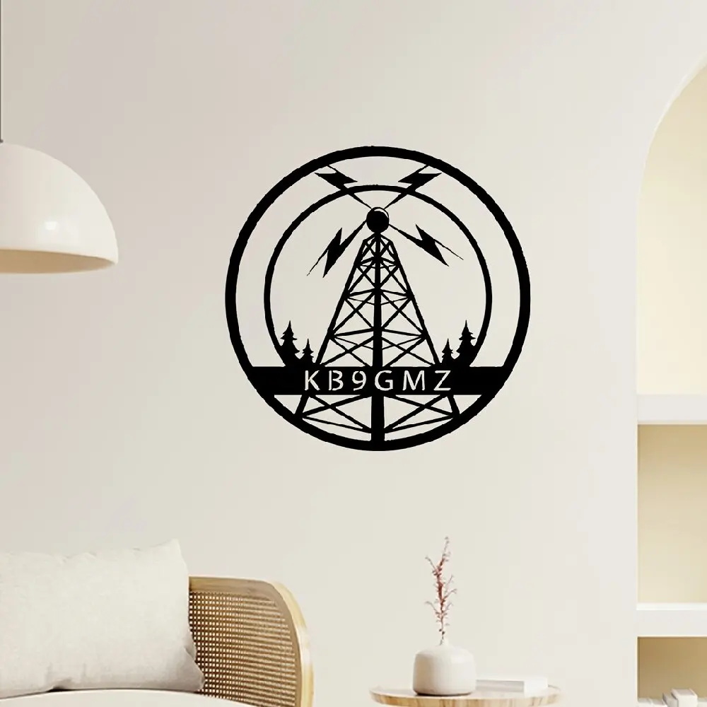 Custom Metal Wall Art Sign Decor with Name, Perfect for Ham Shack Wall Art Ornament/Radio Stations/Home/Rooms/Clubs/Bars Decor