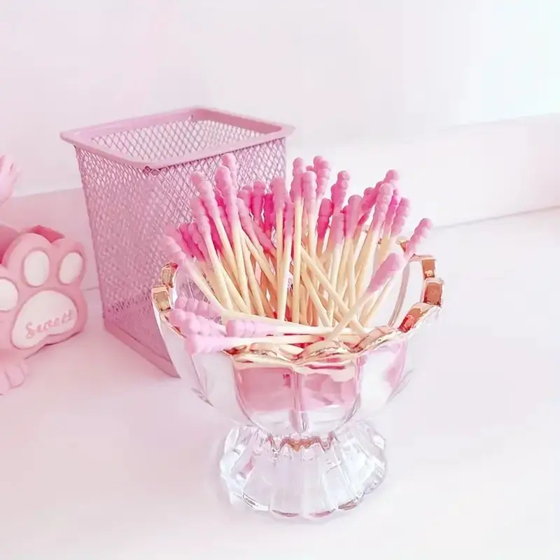 عصي مسحات قطنية مزدوجة الأطراف ، أطراف براعم قطنية ناعمة ولطيفة لتنظيف الأنف والأذنين الرقيق ، قطع #3