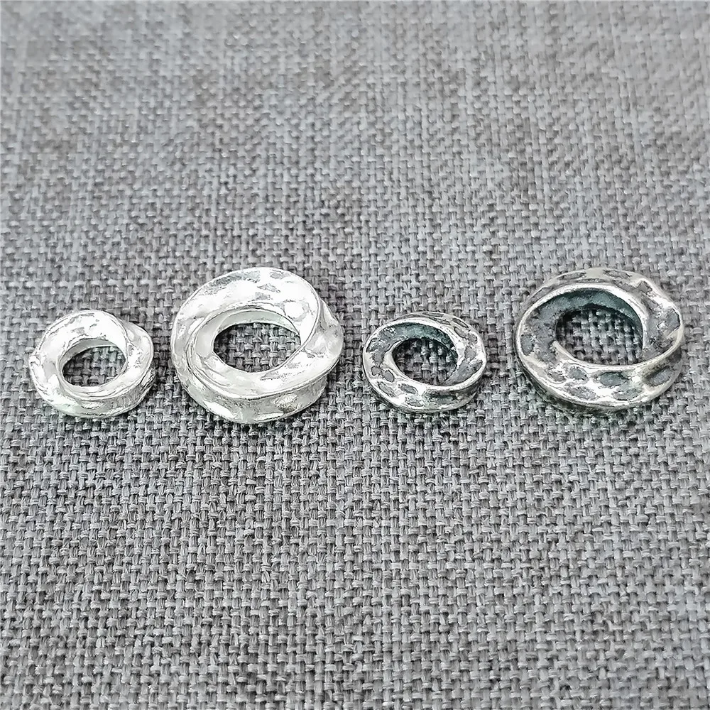 

Серебряная вогнутая бусина из стерлингового серебра 925 пробы, витой спиральный разделитель для ожерелья и браслета, 7 мм, 10 мм