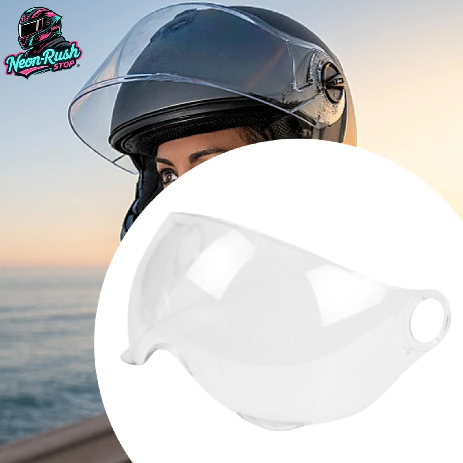 

High Performance Motorbike Helmet Visor Lens Windproof Windshield Shade UV Protection Anti Fog Scratch Resistant Durable Clear